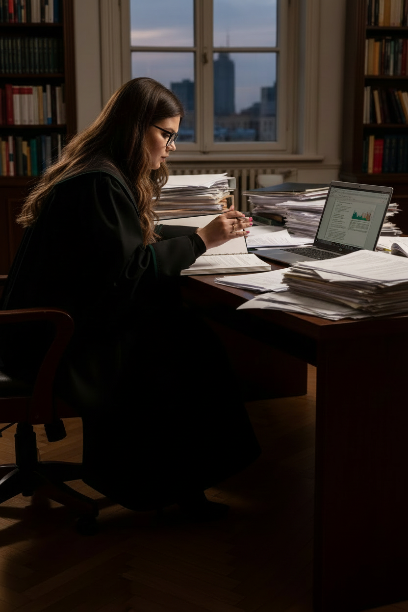 Adwokat podczas pracy w biurze